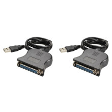 2X USB Naar Parallelle Kabel met 25 Pingaten DB25-Interface IEEE 1284 Printer USB2.0-Kabel Adapterkabel met 25 Gaten
