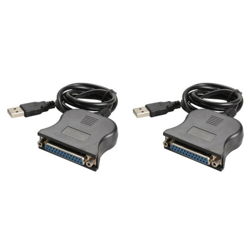2X USB to 25 Pinhole Parallel Cable DB25 Interface IEEE 1284 Printer USB2.0 Cable 25 Hole Adapter Cable