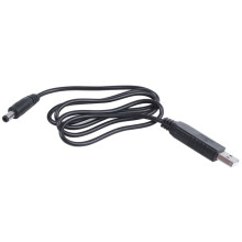 6X USB 5V to 12V 2.1mm X 5.5mm Module Converter Male Connector Jack Power Cable Plug,1M (5V to 12V)