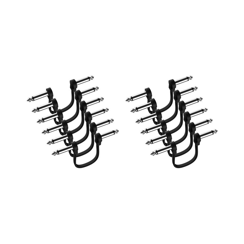 12 Pack 6 Inch Guitar Patch Cable, Instrument Guitar Pedal Cable Right Angle Flat Patch Cable 6034107193666