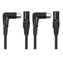 2X XLR-Kabel Haakse Vrouwelijke XLR Naar Mannelijke Gebalanceerde 3-Pins Microfoonkabel voor Mixers, Luidsprekersystemen
