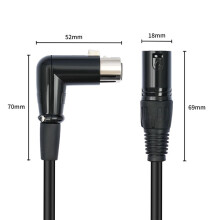 2X XLR-Kabel Haakse Vrouwelijke XLR Naar Mannelijke Gebalanceerde 3-Pins Microfoonkabel voor Mixers, Luidsprekersystemen