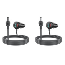 2X 3-in-1 for Starlink   Power Cable 65W Type-C USB Socket Cigarette Lighter with LED Voltmeter Display