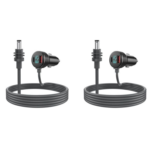 2X 3-in-1 for Starlink   Power Cable 65W Type-C USB Socket Cigarette Lighter with LED Voltmeter Display
