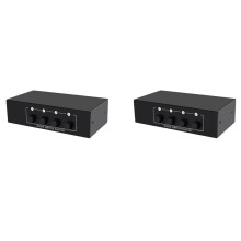 2X RCA AUX Audio Switcher 4 i 1 Out Stereo Audio Selector 4X1 3.5Mm Aux L/R RCA Audio Box Analog Audio Selector, B