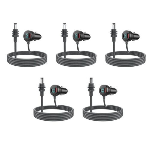 5X 3-in-1 for Starlink   Power Cable 65W Type-C USB Socket Cigarette Lighter with LED Voltmeter Display