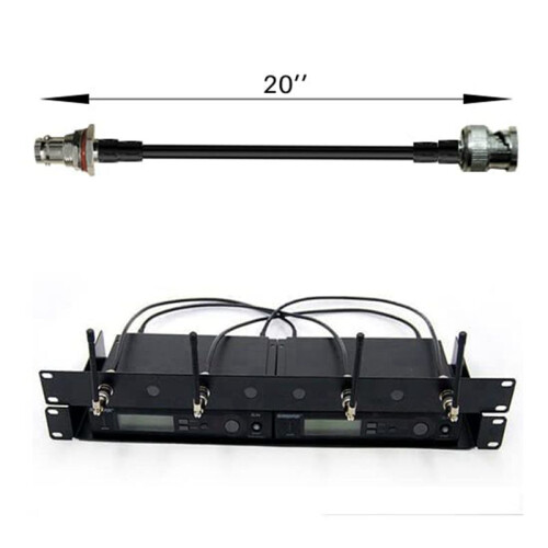 Wireless Microphone Antenna Extension Cable 2ft with BNC Connector, 4-Pack for Rack Mount Systems 2