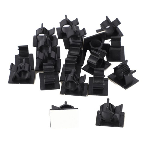 100Pcs Black Adjustable Plastic Cable Clamps Self Adhesive Car Cable Clips Wire Organizer