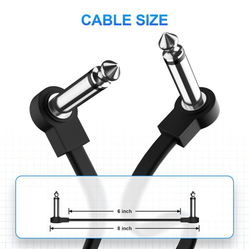 12 Pack 6 Inch Guitar Patch Cable, Instrument Guitar Pedal Cable Right Angle Flat Patch Cable 1