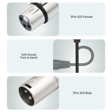 2X Câble Répartiteur en Y XLR Femelle à Double Mâle à 3 Broches de 30 Cm, Adaptateur Audio pour Cordon Répartiteur de Microphone