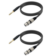 2X TRS 1/4 Inch Naar XLR 3-Pins Kabel Gebalanceerde XLR Naar Jack 6,35 mm TRS-Signaalverbindingssnoer Microfoonaudiokabel 1,8 M
