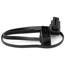 3X Car Elbow Obd2 16 Pin Male to Female Flat Diagnostic Extension Cable Connector Connector