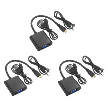 3X Micro- to VGA Adapter Cable 1080P Video Converter with Audio Jack USB Power Cable for  Camera Raspberry Pi 4
