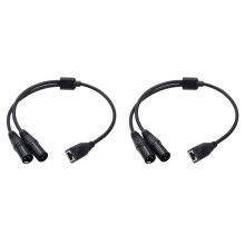 2Pcs Dual 3Pin XLR Male to RJ45 Adapter RJ45 to Dual XLR DMX Cable for DMX-CON Controller Series and Recording Studio