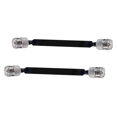 4 Piezas - Cable Coaxial RF de 20 cm Cable Plano de Paso para Ventana/Puerta, Conector Macho SO239 UHF Hembra A Hembra 2