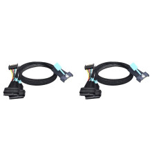2X Slimline SAS MCIO 8i 74P to Dual SFF 8639 with 15P Male Power Data Cable for Server Adapter Cable 0.5m