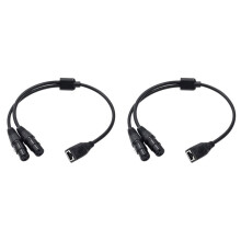 2Pcs Dual 3Pin XLR Female to RJ45 Adapter RJ45 to Dual XLR DMX Cable for DMX-CON Controller Series and Recording Studio