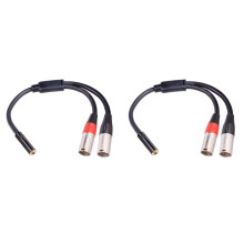 2X Jack Femmina Stereo da 3,5 mm un Dual-XLR Spina Maschio un 3 Pin Sdoppiatore un Y Cavo Audio OFC Aux Cavo Microfono da 3,5 mm un XLR Y un 3 Pin