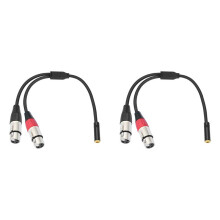 2X Dubbele XLR Naar 1/8 Vrouwelijke Adapter, Gebalanceerde -Jack (3,5 mm) Vrouwelijk Naar Microfoonkabel, voor Luidsprekermixer