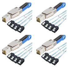4X SAS HD SFF-8644 to 4 X 7Pin Hard Disk Cable 12Gbps Server External Hard Disk High-Speed Cable 3.33TF/1M