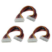 3pcs 29.5cm Computer PSU ATX 24 Pin Male to Female Extension Power Cable