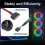 2X 9-Poliger USB-Header-Splitter, USB 2.0-Header-Splitter mit -Stromkabel, Interner USB-Hub für CPU/RGB-Licht/Drucker 5
