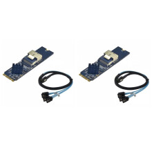 2X M.2 NVME Naar SAS SFF-8087 Uitbreidingskaart Ondersteuning 4-Poorts SATA3.0 6Gbps HDD SSD -Controller SFF8087 Naar M2 NVME