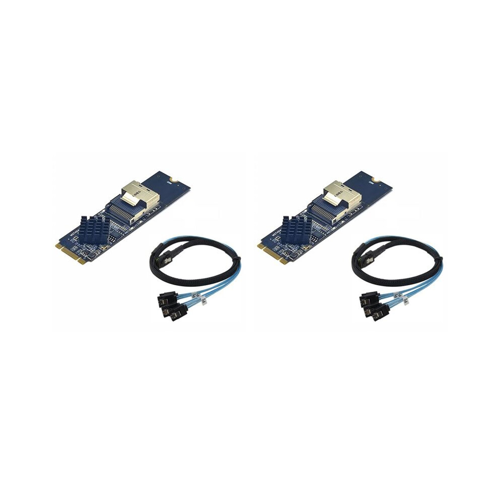 2X M.2 Nvme To Sas Sff-8087 Expansion Card Support 4 Port Sata3.0 6Gbps Hdd Ssd Controller Sff8087 To M2 Nvme 6033724891368