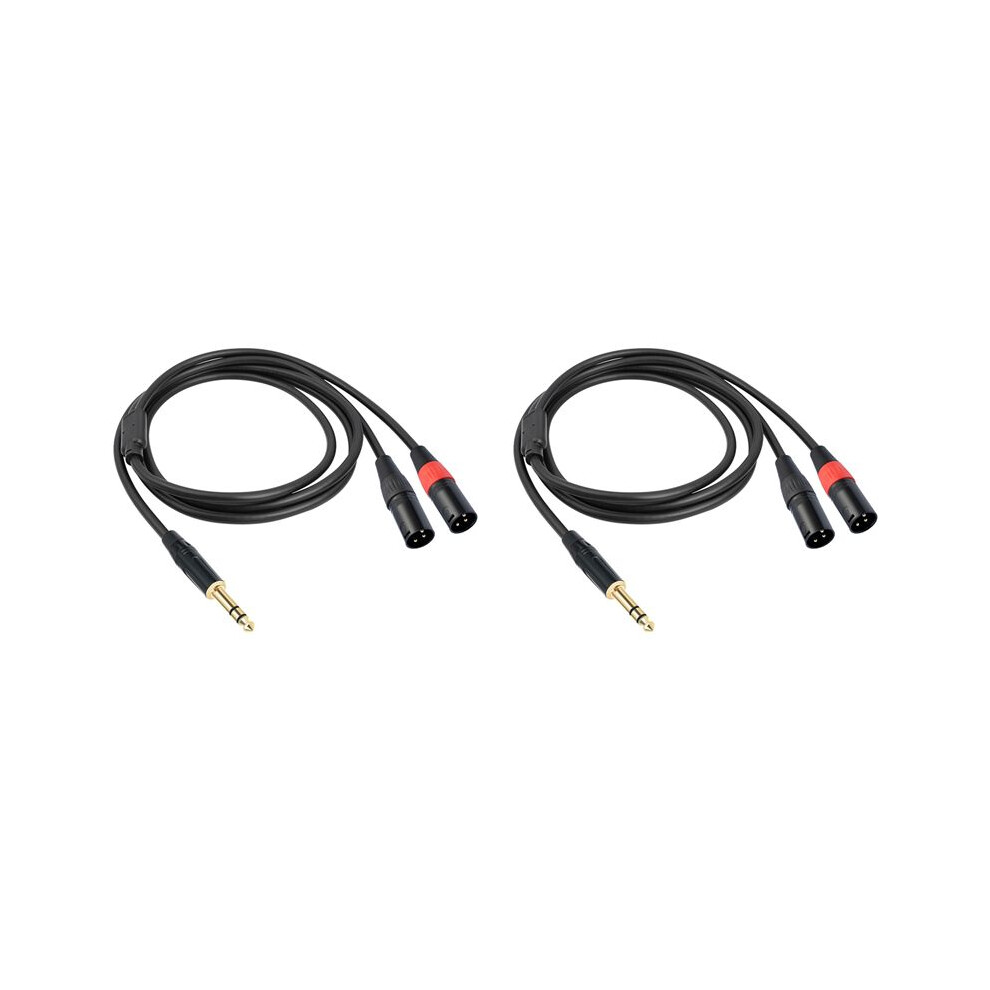 2X Jack 6.35Mm 1/4 Trs Stereo To Double Xlr Male Audio Cable Extension Cable Y Splitter Audio Cable 200Cm 6032048541065