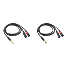 2X Jack 6,35 mm 1/4 TRS Stéréo Vers Double XLR Mâle Câble D'Extension Câble Audio Répartiteur en Y 300 cm