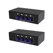 2X RCA AUX Switcher 4 in 1 Out Stereo Audio Selector 4X1 3.5mm Aux L/R RCA Audio Box Analog Audio Selector, A