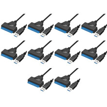 10X USB--Kabel  3 auf USB 3.0-Adapter USB--Adapterkabel Unterstützt 2,5-Zoll-Ssd-Festplattenlaufwerke