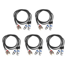 5X Câble Audio Hifi 2 RCA Mâle Vers XLR 3 Broches Femelle Mixage Console Amplificateur Dual XLR Vers Dual Rca Shileded Câble 1.5M