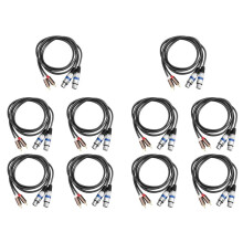 10X Cavo Audio Hi-Fi 2 Rca Maschio un Xlr 3 Pin Femmina Amplificatore Console di Missaggio Cavo Doppio Xlr un Doppio Rca 1,5 M