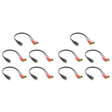 10X 2 RCA Male to Female 3.5mm Jack Aux Stereo Audio Cable