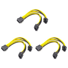 3X Cavo Sdoppiatore di Alimentazione CPU 8 Pin Femmina A Doppio PCIe 2 X 8 Pin (4&4) Maschio per Adattatore di Alimentazione Della Scheda Madre