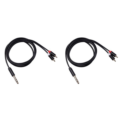 2pcs 6.35mm Cable to 2RCA Audio Cable Aux RCA Jack Y Splitter Cable for Amplifiers Audio DVD,5FT