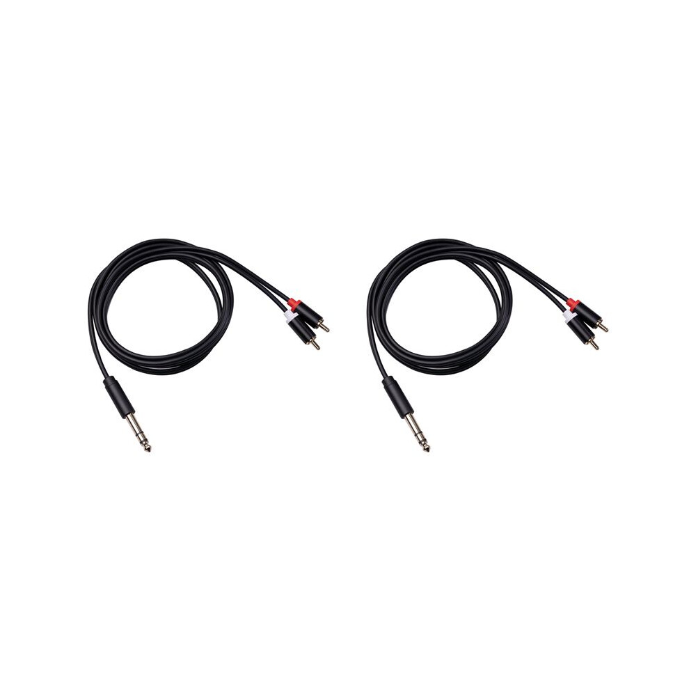 2Pcs 6.35Mm Cable To 2Rca Audio Cable Aux Rca Jack Y Splitter Cable For Amplifiers Audio Dvd,5Ft 4713687139418
