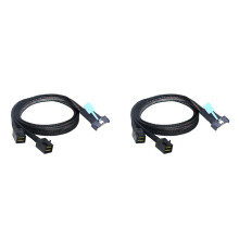 2X Câble MCIO 8i Vers 2 X SFF 8643 PCIE Gen5 MCIO 8X Vers SAS HD SFF 8643 Câble Haute Vitesse pour Serveur Data Center 0,5 M