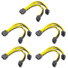 5X CPU 8 Pin Female to Dual PCIe 2X 8 Pin (4&4) Male Power Adapter Splitter Cable for Motherboard Power Adapter