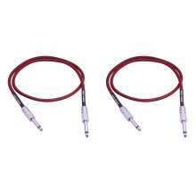 2Stück 6,35-mm-Stecker auf Stecker, Gerades 1/4-Zoll-Stereokabel, Gitarreninstrumentenkabel für E-Gitarre, Bass, Verstärker, 1 Meter