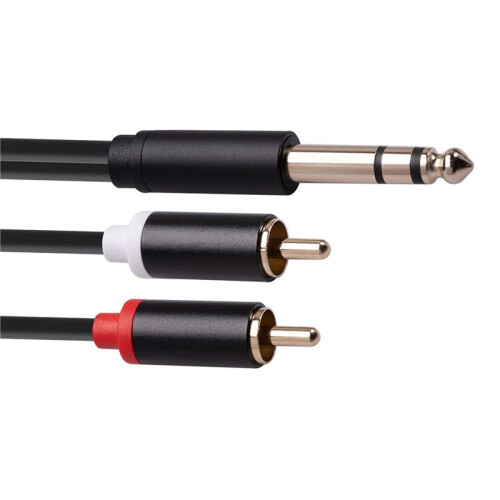 2pcs 6.35mm Cable to 2RCA Audio Cable Aux RCA Jack Y Splitter Cable for Amplifiers Audio DVD,5FT 2