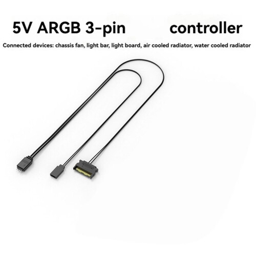 10X Computer ARGB Controller PC Case RESET Control  to ARGB Reset Power Cable PC 5V 3Pin Lighting Controller Black 1