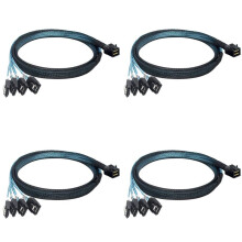 4X Internal SAS to Cable, SFF-8643 to Forward Breakout Compatible with Controller Hard Drive (3.3Ft)