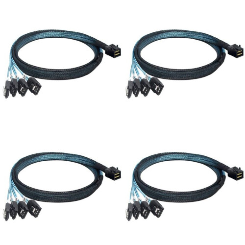 4X Internal  SAS to  Cable, SFF-8643 to  Forward Breakout Compatible with  Controller Hard Drive (3.3Ft)