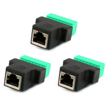 3X Adattatore di Estensione per Cavo Ethernet RJ45 Femmina A Terminale A Vite A 8 Pin, Terminale A Vite di Rete di Alta Qualità