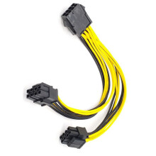 5X CPU 8 Pin Female to Dual PCIe 2X 8 Pin (4&4) Male Power Adapter Splitter Cable for Motherboard Power Adapter