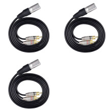 3X 1 XLR Stecker auf 2 Cinch Stecker Stereo Audio Kabel Anschluss Y Splitter Kabel für Mikrofon Mischen Konsole Verstärker (1,5 M)