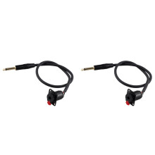 2X Cavo con Connettore Femmina da 6,35 mm per Montaggio A Pannello su Connettore Maschio da 6,35 mm Presa Femmina da 6,35 mm con Cavo di Prolunga per