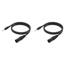 2pcs 3.5mm to XLR Cable Adapter Balanced 1/8 Inch Jack TRS Stereo to 3Pin XLR Male Microphone Audio Cable 100cm